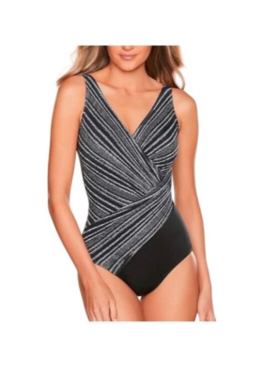 Miraclesuit Other - Miraclesuit Women's Size 16W Colorblock Oceanus V-Neck One Piece Swimsuit NWT
